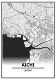 Affiche Carte Ville <br /> Aichi