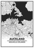 Affiche Carte Ville <br /> Auckland