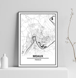 Affiche Carte <br /> Meaux