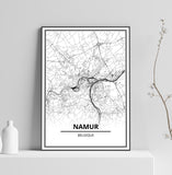 Affiche Carte Ville <br /> Namur