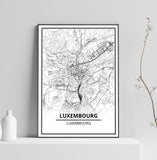 Affiche Carte Ville <Br /> Luxembourg 1700