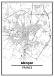 Affiche Carte <br /> Alençon