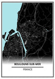 affiche plan boulogne sur mer