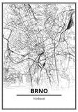 Affiche Carte Ville <br /> Brno