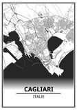 Affiche Carte Ville <br /> Cagliari