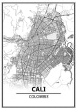 Affiche Carte Ville <br /> Cali