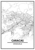 Affiche Carte Ville <br /> Caracas
