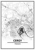 Affiche Carte <br /> Cergy