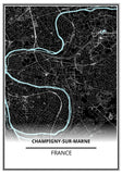 Affiche Carte <br /> Champigny-sur-Marne