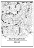 Affiche Carte <br /> Champigny-sur-Marne