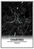 Affiche Carte <br /> Chartres
