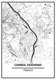 Affiche Carte <br /> Corbeil-Essonnes