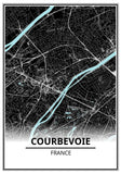 Affiche Carte <br /> Courbevoie