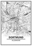 Affiche Carte Ville <br /> Dortmund