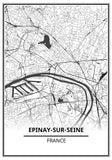 Affiche Carte <br /> Epinay-sur-Seine