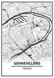 Affiche Carte <br /> Gennevilliers