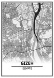 Affiche Carte Ville <br /> Gizeh