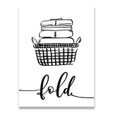 Affiche <br /> Buanderie noir et blanc