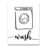 Affiche <br /> Buanderie noir et blanc