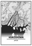 Affiche Carte Ville <br /> Hiroshima