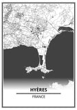 Affiche Carte <br /> Hyères