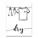 Affiche <br /> Buanderie noir et blanc