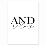 Affiche salle de bain noir et blanc and relax