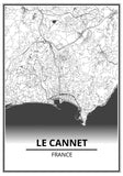 Affiche Carte <br /> Le Cannet
