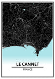 Affiche Carte <br /> Le Cannet