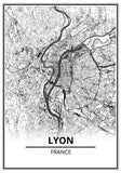 affiche carte lyon