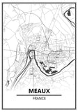 Affiche Carte <br /> Meaux