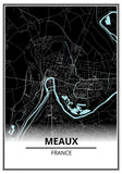 Affiche Carte <br /> Meaux