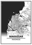 Affiche Carte Ville <br /> Makassar