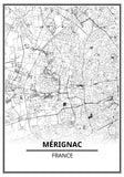 Affiche Carte <br /> Mérignac