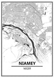 Affiche Carte Ville <br /> Niamey
