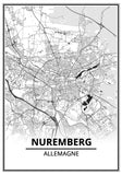 Affiche Carte Ville <br /> Nuremberg