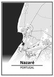 Affiche Carte Ville <br /> Nazaré
