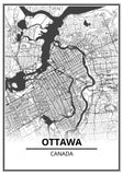 Affiche Carte Ville <Br /> Ottawa 1700