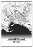 Affiche Carte Ville <br /> Palma De Majorque