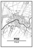 Affiche Carte Ville <br /> Pise
