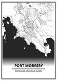 Affiche Carte Ville <br /> Port Moresby