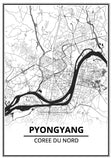 Affiche Carte Ville <br /> Pyongyang