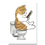 Affiche <br /> Chat aux toilettes