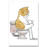 Affiche <br /> Chat aux toilettes