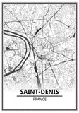 Affiche Carte <br /> Saint-Denis