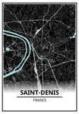 Affiche Carte <br /> Saint-Denis