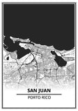 Affiche Carte Ville <br /> San Juan