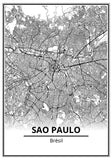 Affiche Carte Ville <Br /> Sao Paulo 21X30Cm 1700