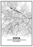 Affiche Carte Ville <br /> Sofia