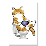 Affiche <br /> Chat aux toilettes